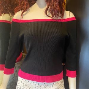 Off shoulder knit sweater